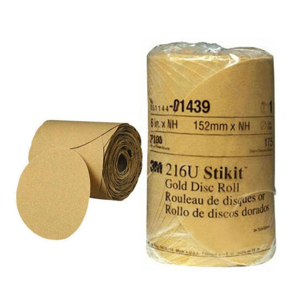 3M Stikit Gold Disc Roll, 6", P180A, 175 discs/roll | 01439