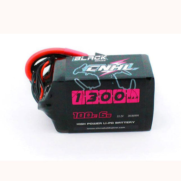 CNHL Black Series 1300mAh 22.2V 6S 100C Lipo Battery with XT60 Plug