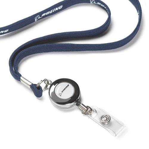 Boeing - Navy Printed Retractable Lanyard