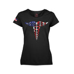 Women's Medical Symbol (Caduceus) Long Length T-Shirt - Black