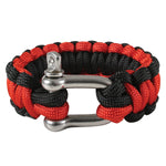 Thin Red Line Paracord Bracelet With D-Shackle