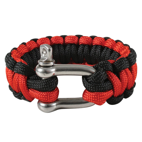 Thin Red Line Paracord Bracelet With D-Shackle