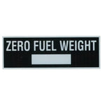 Tom Rubin Ent - Zero Fuel Weight Placard, Sticker | A TRE 819