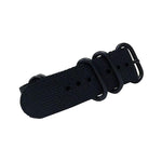 Trintec - 22MM Black Military Style Strap | BL-WS-22