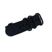 Trintec - 24MM Black Military Style Strap | BL-WS-24