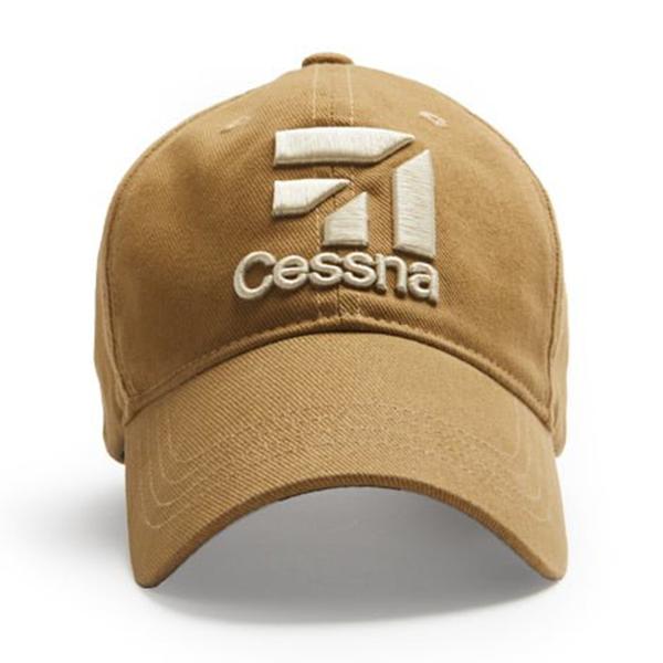 Red Canoe - Cessna 3D Logo Cap Tan | U-CAP-CESS-TN