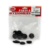 Guillow - Black Plastic Wheels Half's for Models (8 half wheels)