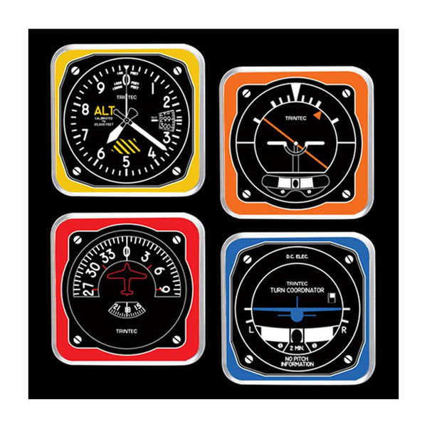 Trintec - Coasters, Square 4 Piece Set, Retro Colors | 1949-R