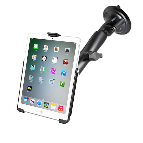 Ram - Twist Lock Suction Cup Mount With Long Double Socket Arm And Ez Roller Case For Ipad Mini | RAM-B-166-C-AP14U