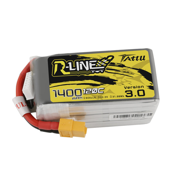 Tattu - 1400mAh 22.2V 120C 6S1P Full Size FPV Racing Quad battery with XT60 Plug