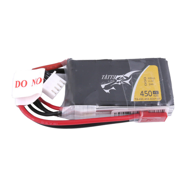 Tattu - 450mAh 11.1V 45C 3S1P Mini Quad FPV Battery with JST-SYP Plug