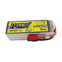 Tattu - 5100mAh 22.2V 95C 6S1P X-Class FPV Drone battery with AS150 Plug