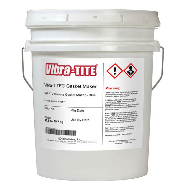 Vibra-Tite - 997 Blue RTV Gasket Maker Silicone, 4.5gal