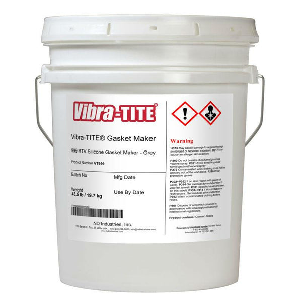 Vibra-Tite - 999 Grey RTV Gasket Maker Silicone, 4.5gal