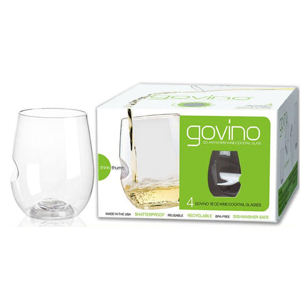 Govino - TopRack Dishwasher Safe 12oz White Wine Glasses - 4 Pack