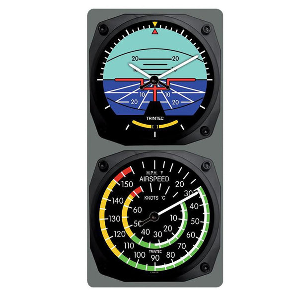 Trintec - Classic Artificial Horizon/Airspeed Clock & Thermometer Set | 9063/9061