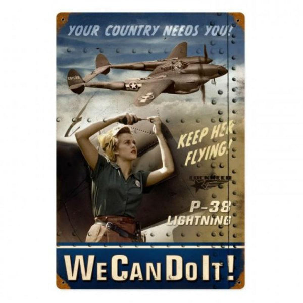 Vintage Signs - P-38 Rosie 12in x 18in | LM002