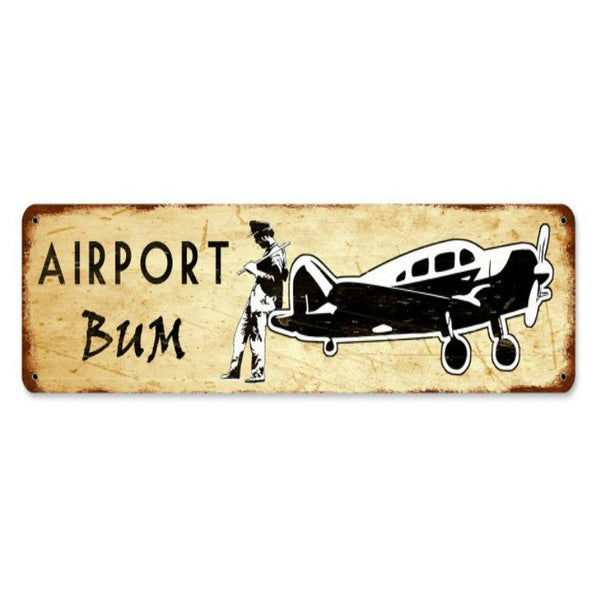 Vintage Signs - Airport Bum 20in x 5in | PTS670