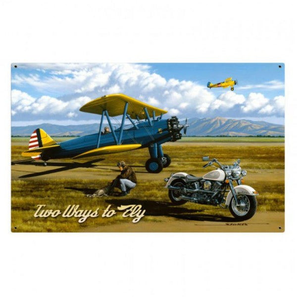 Vintage Signs - Two Ways To Fly 36in x 24in | STK042